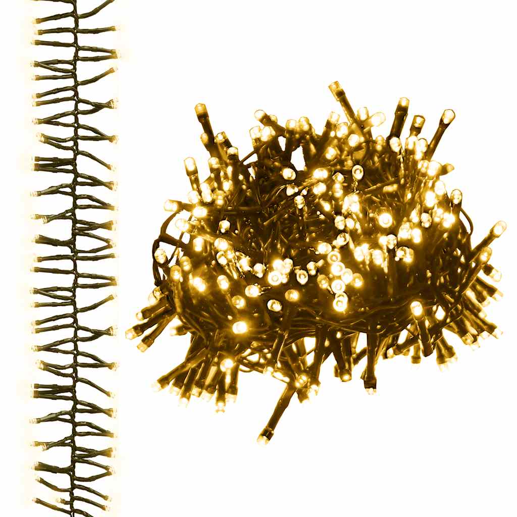 LED Cluster String with 400 LEDs Warm White 7.4 m PVC